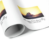 Happy Valentine's day love add name photo simple g ラッピングペーパー (ロールコーナー)