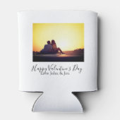 Happy Valentine's day love add name photo simple g 缶クーラー (裏面)