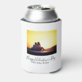 Happy Valentine's day love add name photo simple g 缶クーラー (缶裏面)