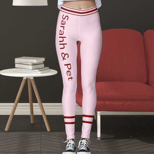 Happy Valentine's Day Love Cute Red Pink DIY Gift レギンス