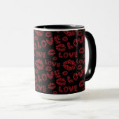 Happy Valentine's Day Love Elegant Red &Black マグカップ (正面右)