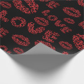 Happy Valentine's Day Love Elegant Red &Black ラッピングペーパー (角)