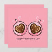 Happy Valentines Day Love Romance Heart Shaped Cup シーズンカード (正面/裏面)