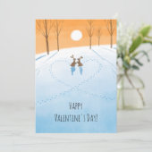 Happy Valentine's Day Lover Bunny Watercolor Heart シーズンカード (スタンド正面)