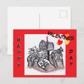 Happy Valentines Day Mail Cartoon Postcard シーズンポストカード (正面/裏面)