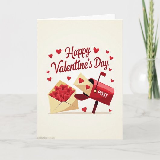 Happy Valentines Day Mailbox Card カード (正面)