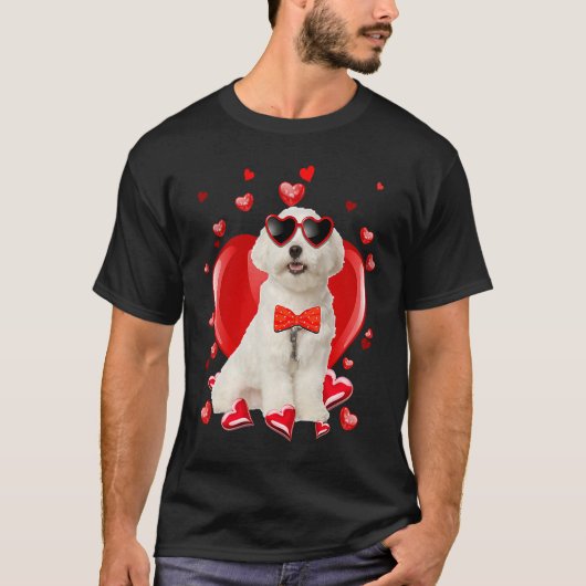 Happy Valentines Day Maltese   Dog  V Day Tシャツ (正面)