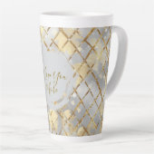 Happy Valentine's Day, Modern, Elegant Luxury  カフェラテマグ (右アングル)