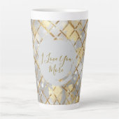 Happy Valentine's Day, Modern, Elegant Luxury  カフェラテマグ (正面)