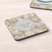 Happy Valentine's Day, Modern, Elegant Luxury  コースター (左側)