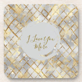 Happy Valentine's Day, Modern, Elegant Luxury  コースター (正面)