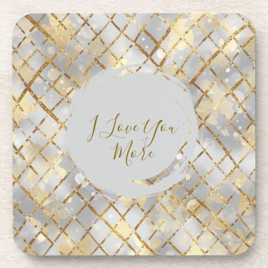 Happy Valentine's Day, Modern, Elegant Luxury  コースター (正面)