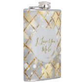 Happy Valentine's Day, Modern, Elegant Luxury  フラスク (右)