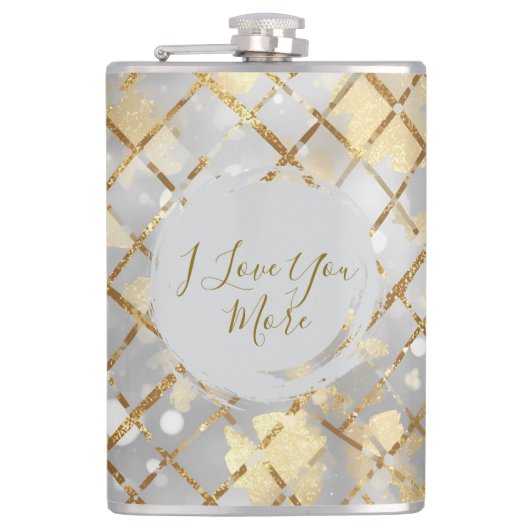 Happy Valentine's Day, Modern, Elegant Luxury  フラスク (正面)