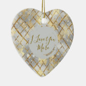 Happy Valentine's Day, Modern, Elegant Luxury Thro セラミックオーナメント (右)