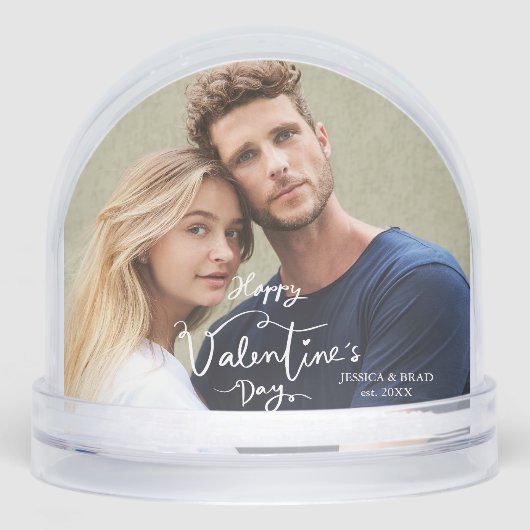 Happy Valentines Day Modern Personalized Photo (正面)