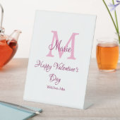 Happy valentine's day monogram pink name love girl 台座サイン (インサイチュ)