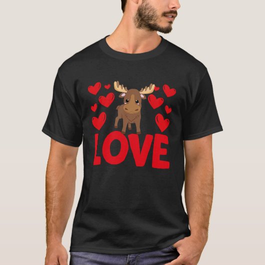 Happy Valentine's Day Moose Mom Mothers Day Valent Tシャツ (正面)