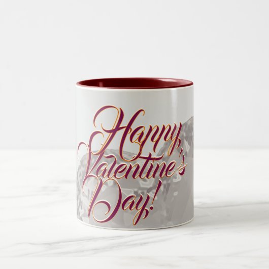 Happy Valentine's Day Mug ツートーンマグカップ (中央)