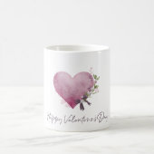 Happy Valentine's Day Mug With Floral Heart コーヒーマグカップ (中央)
