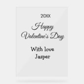 Happy Valentine's day name love simple year stylis アクリルサイン (正面)