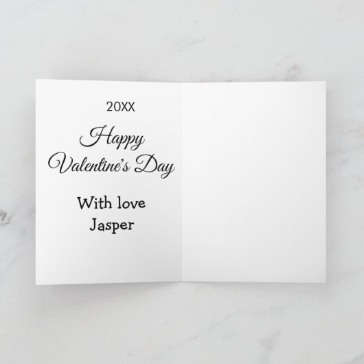 Happy Valentine's day name love simple year stylis カード (内部)