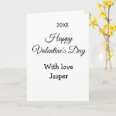 Happy Valentine's day name love simple year stylis カード (黄色い花)