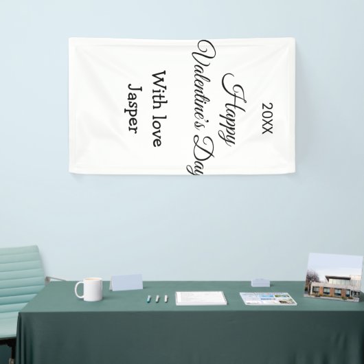 Happy Valentine's day name love simple year stylis 横断幕 (トレードショー)