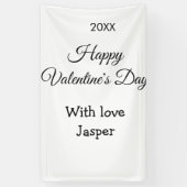 Happy Valentine's day name love simple year stylis 横断幕 (縦)