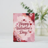 Happy Valentine's Day! Painted Brush Strokes シーズンポストカード (スタンド正面)