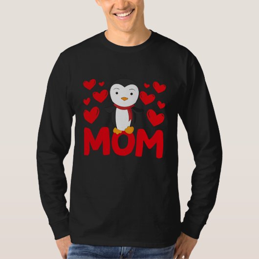 Happy Valentine's Day Penguin Mom Mothers Day Vale Tシャツ (正面)