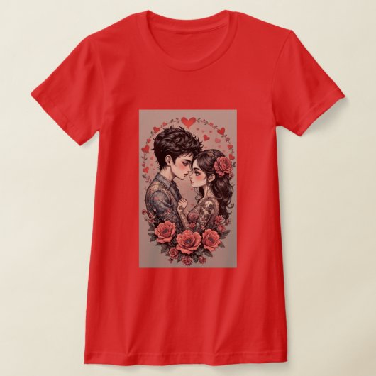 Happy Valentine's Day Personalized Gift Tシャツ (レイダウン)