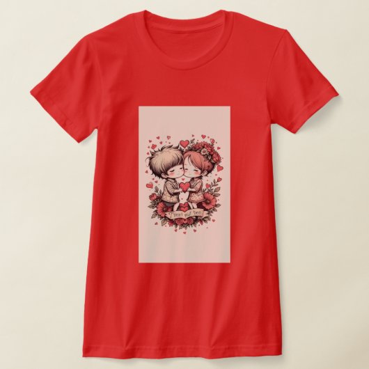 Happy Valentine's Day Personalized Gift Tシャツ (レイダウン)
