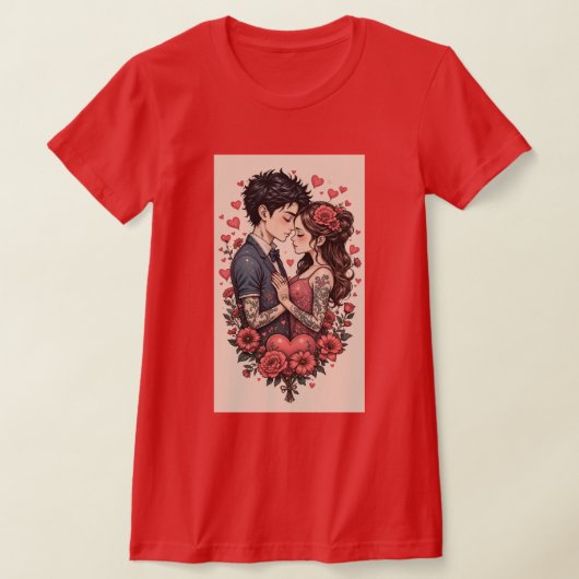 Happy Valentine's Day Personalized Gift Tシャツ (レイダウン)