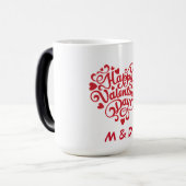 Happy Valentine's Day Personalized Monogram モーフィングマグカップ (正面左)