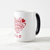Happy Valentine's Day Personalized Monogram モーフィングマグカップ (正面右)