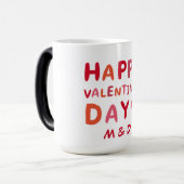 Happy Valentine's Day Personalized Monogram  モーフィングマグカップ (正面左)