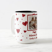 Happy Valentine's Day Personalized Photo Mug ツートーンマグカップ (正面左)