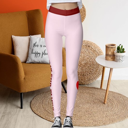 Happy Valentine's Day Pet Lovers Red Personalized レギンス