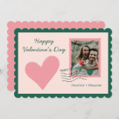 Happy Valentines Day Photo Love Mail 招待状 (正面/裏面)