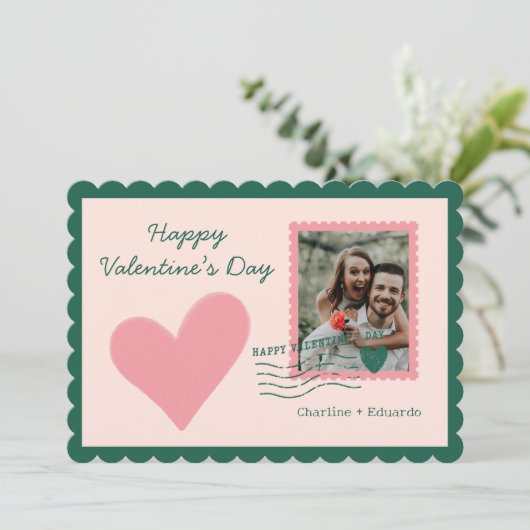 Happy Valentines Day Photo Love Mail 招待状 (スタンド正面)