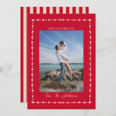 Happy Valentine's Day Photo Whimsical Heart Border シーズンカード (正面/裏面)