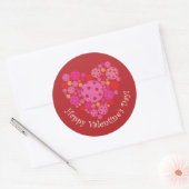 Happy Valentine's Day Pickleball Style ラウンドシール (封筒)