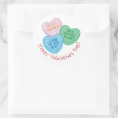 Happy Valentine's Day Pickleball Style-2 ラウンドシール (バッグ)