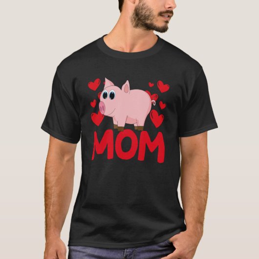 Happy Valentine's Day Pig Mom Mothers Day Valentin Tシャツ (正面)