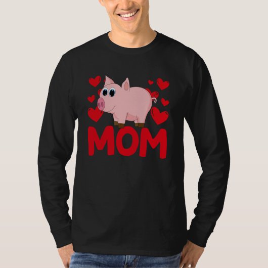Happy Valentine's Day Pig Mom Mothers Day Valentin Tシャツ (正面)