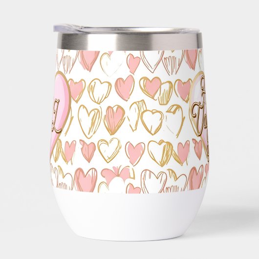 Happy Valentine's Day | Pink and Gold Hearts (右面)