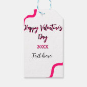 Happy Valentine's day pink black spiral bold lette ギフトタグ (裏面)