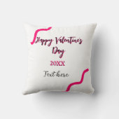 Happy Valentine's day pink black spiral bold lette クッション (裏面)