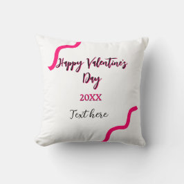 Happy Valentine's day pink black spiral bold lette クッション